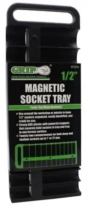 1/2" Inch Magnetic Socket Tray Holder 22 compartments for both deep and shallow