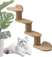 Cat Wall | Wall Mount Cat Shelves | Wooden Floating Climber Ladder Stairs Scratcher Playground Station for Indoor Windowsill Ceiling Bookshelf