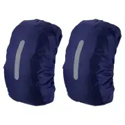 30-40L Waterproof Backpack Rain Cover 2 Pack with Vertical Strap S Dark Blue