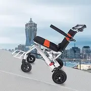 Lightweight Folding Wheelchair, Portable Travel Wheelchairs with Hand Brake Aluminum Alloy Trolleys Transit Wheelchair for Adults Children and Elderly