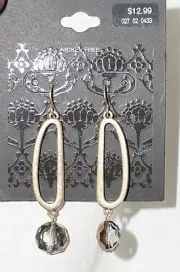 TARGET Brand Goldtone Drop Earring with Amber-Colored Crystal NWT Retail $12.99