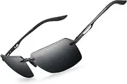 [Bircen] Polarized Sunglasses for Men - UV Protection Sports Sun Glasses Classic Black Shades for Driving Fishing