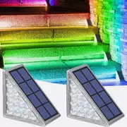 LED Solar Step Lights Waterproof Outdoor Stair Lights, Solar Deck Lights Outdoor
