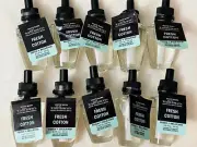 10x Bath & Body Works Wallflowers Fresh Cotton Diffuser Refill Bulbs