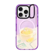 iPhone 16 Pro Impact Ring Stand Case MagSafe Compatible Lemon Lo-fi by Muffin Corner