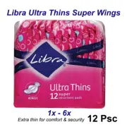 1x /2x /3x /4x /5x /6x Libra Ultra Thins Super Wings 12 Pack