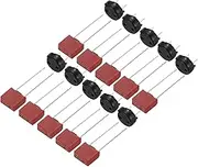 uxcell 10Set DIP Mounted Miniature Square Slow Blow Micro Fuse with Fuse Holder for Electronic Parts PCB LCD Repair, T-8A 8A 250V, Red