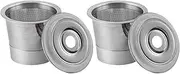 Qianly 2 Pieces Stainless Steel Coffee Pods Coffee Capsules Compact Size for Ground Coffee with Spoon Coffee Machines Accessories