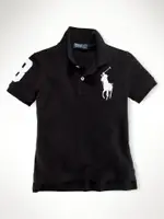 美國百分百【全新真品】RALPH LAUREN RL 童裝 小朋友 黑 大馬 數字 短POLO衫 幼兒 親子裝 4T