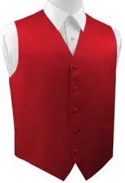 Satin Scarlet Formal Casual Tuxedo Vest. Wedding, Prom