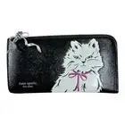 Kate Spade WHISKERS Saffiano Leather Zip Around Continental Wallet Cat Bow, NWT