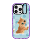 iPhone 16 Pro Impact Ring Stand Case MagSafe Compatible Ice lolly cat
