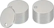 uxcell 18 Pcs Metal Stamping Blanks, 10mm Round Name Tags Stainless Steel Circle Blanks Label Flat Plate Disc with Hole for Laser Engraving Stamping Dog Tags Keychain Making, Silver Tone