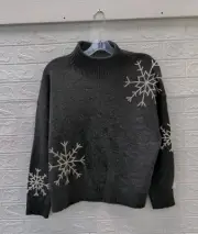 New Sundance Snowflake Sweater Charcoal Size XL