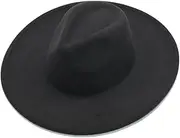 [Hcclijo] Women's Hat Big Wide Brim 9.5CM Jazz Fedora Caps Casual Formal Felt Hat