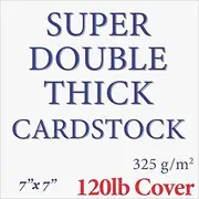 50 Sheets of Thick Heavy Duty 120lb Cover Square Cardstock - 7" x 7" Bright White - 325gsm 15pt Thick Paper - Index, Flash & Post Card Stock