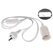 E27 Cable Cord AU Plug White Pendant Lamp Light Bulb Holder Socket Base & Switch