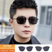 在飛比找PChome24h購物優惠-【SUNS】男士偏光太陽眼鏡 方框偏光墨鏡/太陽眼鏡 抗UV