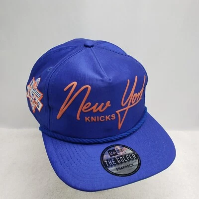 New York Knicks NBA New Era The Golfer Blue Satin Snapback Hat Cap OSFM