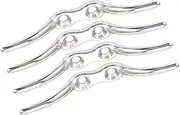 4 Pcs Marine Hardware Rope Cleat, Stainless Steel Rope Cleat Hook, Durable Flagpole Boat Column Fixed Cleats, for Securing Rpes Flagpoles Boats Awnings Waterproof Tarps