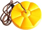 FUNNETOYU Bright Color Round Disc Swing Seat for Non Slip Disk Swing with Rope for Outdoor and Indoor Play Yellow