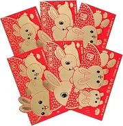 TEHAUX Spring Festival Packet Envelopes 12pcs Cartoon Rabbit Year Money Pouches Set