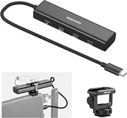 NEEWER USB C Hub Dock with Cold Shoe Adapter, 4 in 1 Multiport Adapter Dongle with 3X USB C Port 3.1 Gen2 & 1x 100W PD, 10Gbps Compatible with iPhone 16 15 iPad Mac Android PC Laptop, PS020E