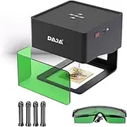 Mingzhe DJ6 Laser Engraver DIY Marking Portable Engraving Machine for DIY Handcraft Logo Mark Printer 80x80mm Carving Area with 4PCS Raised Columns + Goggles Support Wireless Mobile Connection Wood