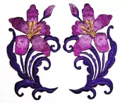 Orchid Blooms: Purple Garden Patch - Embroidered Applique for T-Shirt, Jeans, Ha