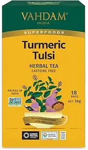 Vahdam Tumeric Tulsi Tea Bags 18 Pack