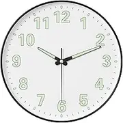 LEFAFA Night Light Wall Clock, 12 Inch Silent Non Ticking Quartz Battery Operated Wall Clocks Glow in The Dark, Luminous Wall Clock for Living Room Bedrrom Kitchen Office Home Decor (White)