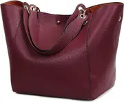 PU Leather Waterproof Handbags Clutches Bags Large for Women Bags for Work Shopping Bag(Black) purple