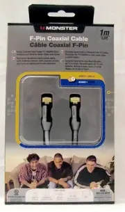 MONSTER CABLE ULTRA F-Pin Coaxial Audio/Video Interconnect 3+’ COAX 24kGOLD