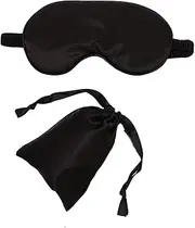 Eye Mask Imitation Silk Goggles Sleep Goggles Eye Mask for Sleeping (Size : BK)