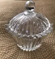 Vintage Crystal Bowl With Lid For Jam Or Sugar