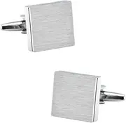 [JYHLSHBA] Cufflinks For Men 1 Pair Of Men'S French Shirt Cufflinks Square Silver Glossy Brushed Cufflinks