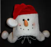 Rare SNOWMAN Santa Christmas Holiday Hat Winter Faux Lambs Wool New w/tag