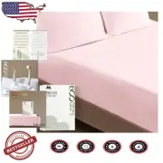 Blush Deep Pocket California King Fitted Sheet - 600 TC Cotton, Machine Washable
