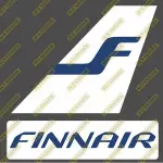 芬蘭航空 FINNAIR 垂直尾翼 3M貼紙  尺寸上63X86 下 23X90MM