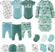 The Peanutshell Baby Layette Gift Set for Boys or Girls - Unisex Newborn Gift Sets, Baby Clothes & Essentials, Wild Jungle