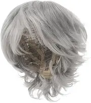 Synthetic Short Curly Wigs for Elderly Women Realistic Grey Wigs Stylish Short Cut Comfortable Fit Senior Ladies Hairpieces