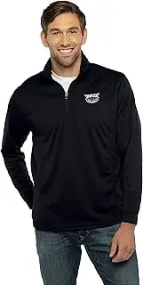 [Vantage] Men's Standard Collegiate Micro Mesh Performance Black 1/4 Zip Pullover