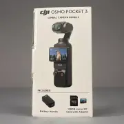 DJI Osmo Pocket 3 990362766 Camera Bundle with 128GB SD Card - Gray - SEALED NEW