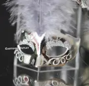 12 Mini Mask Silver Masquerade Quinceanera Bridal Royal Mis 15 Favors Recuerdos