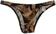 La-pomme(ラ ポーム) La Paume 722028 Bikini Panties, Unisex, SLKS Fabric, Glossy, Smooth and Smooth Feel, Camouflage Print, No Hugging, Ultra Small, Half-Back Bikini, Rapom Brand, Made in Japan