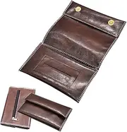 KALUROIL Leather Tobacco Bag, Tobacco Pouch Leather with Space for Tobacco, Filter, Magnetic Closure and Paper Holder, with Extra Pocket for Other Accessories, Rotating Tobacco Bag for Men and Women