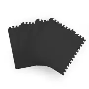 Bopeep EVA Foam Kids Play Mat Floor Black 12mm 4PCS Interlocking Carpet 60x60cm