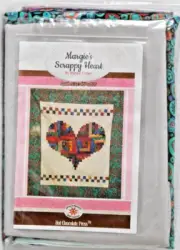 HOT CHOCOLATE PRESS - MARGIE'S "SCRAPPY HEART" 45" BY 52" QUILT KIT NEW!