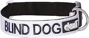 Blind Dog White Color Coded Alert Warning S-M L-XL Buckle Dog Collars (S-M Collar 10-17"Lx1"W)