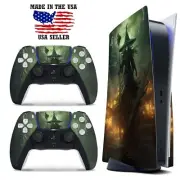 PS5 Disc Version Console & Controller Vinyl Skin Decal Wrap - Fire Witch